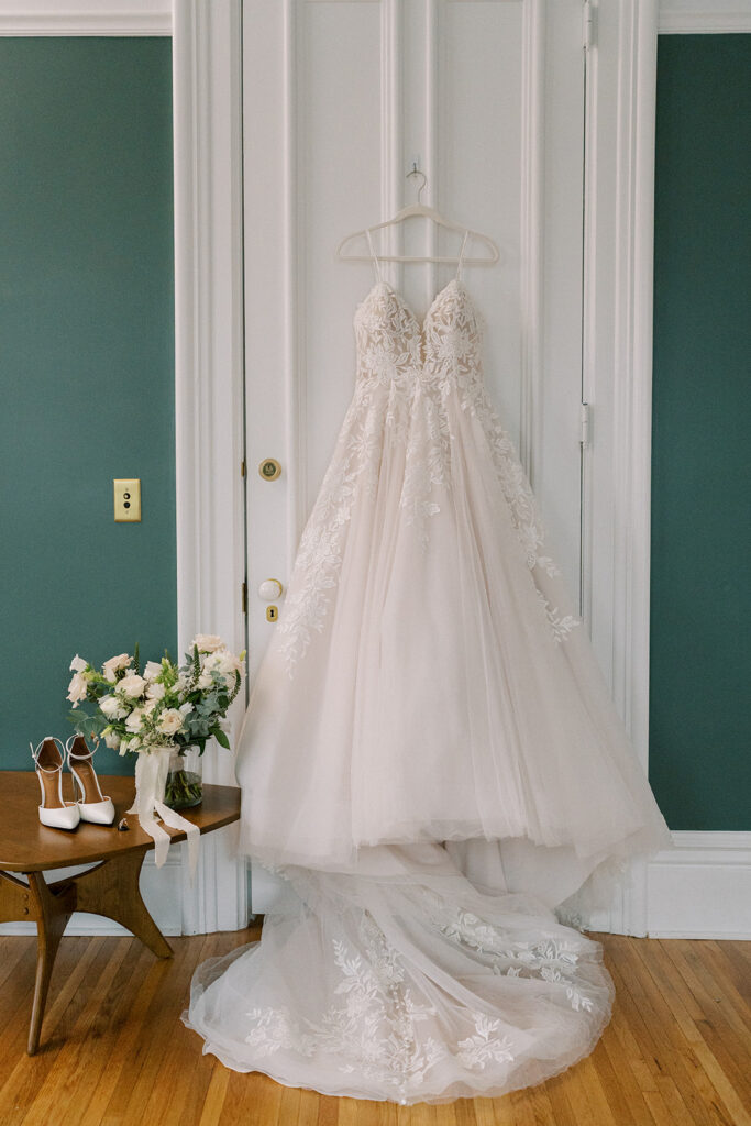 A wedding dress from Under The Arbor Bridal, in Fairport, NY. 